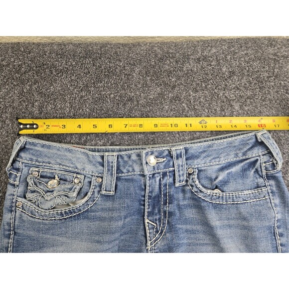 True Religion Disco Joey Big T Women's Denim Blue Flared Jeans 31 - Picture 8 of 11